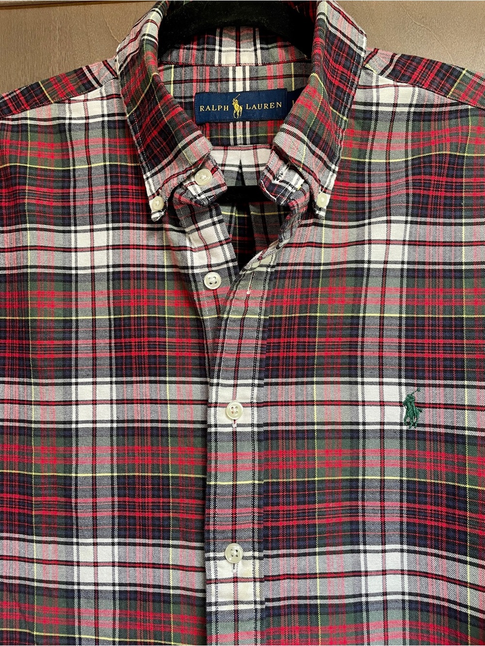 Ralph Lauren Plaid Button Front Shirt Large Classic Cotton EUC Extra Buttons - Picture 4 of 8